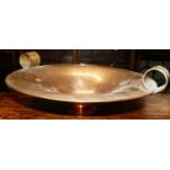 A French brass footed bowl, dia.38.5cm