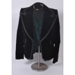 Steve Harley, a 1970's three piece suit comprising of a black velvet single breasted jacket with