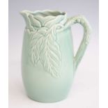 A 1930s Clarice Cliff 'My Garden' collection pottery water jug, in the green-jade colourway, with