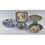 A collection of Art Deco Grimwades Royal Winton lustreware, to include; a Delphinium pattern bowl,