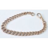 A 9ct rose gold graduated curblink bracelet, with swivel clasp, length 225mm, width 6.75 to 9.5mm,