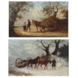 Thomas Smythe (1825-1907) - Pair; Summer and Winter, oil on canvas, each signed lower right, 25 x