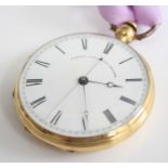 John Gray of Belfast - a late Victorian 18ct gold cased doctor's watch, having signed white enamel