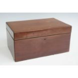 An early 20th century Dunhill mahogany humidor, w.32cm; together with a leather three-capacity cigar