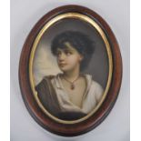 After Gustav Richter (German, 1823-1884), a porcelain portrait plaque, probably Berlin (KPM),