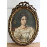 Early 20th century French school - Bust portrait of Louise de la Forest d'Armaille, oil on canvas