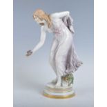 An early 20th century Meissen porcelain figure of a girl, designed by Walter Schott, 'Die