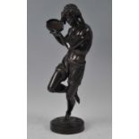 After Francisque Joseph Duret (1804-1865) - The Neapolitan Dancer, bronze, signed to base, h.