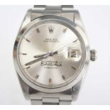 A gent's steel Rolex Oyster Date Precision automatic wristwatch, having silver index dial with