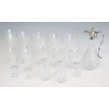 A suite of Cumbria Crystal Grasmere pattern drinking glasses, comprising two tumblers, two champagne