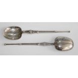 A pair of Victorian silver anointing spoons, after the 14th century original in the Royal