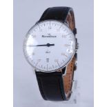 A gent's MeisterSinger NEO steel cased automatic wristwatch, having signed white enamel dial with