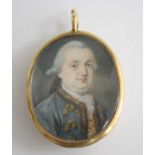 Early 19th century English school - half-length portrait of a gentleman wearing a blue tunic,