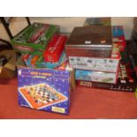 A quantity of various boxed games to include Star Wars Chess set, Subbuteo box set, Mousetrap,