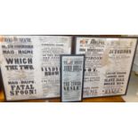 A collection of vintage theatre bill posters, each in modern frames, some losses (5), the largest