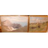W McDonnall - River landscape, oil on canvas, signed lower right, 45x55cm, and two other early
