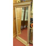 A contemporary cream gilt wood framed bevelled rectangular over mantel mirror, 160 x 79.5cm