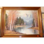 JP Walter - Alpine landscape,modern processed oil on canvas, 45x60cm