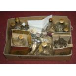 A box of vintage whisky bottles