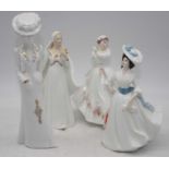 A collection of three Royal Doulton figures of ladies to include Rosemary, and Margaret, largest