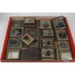 A collection of assorted Victorian daguerreotypes and ambrotypes, being portrait examples (condition