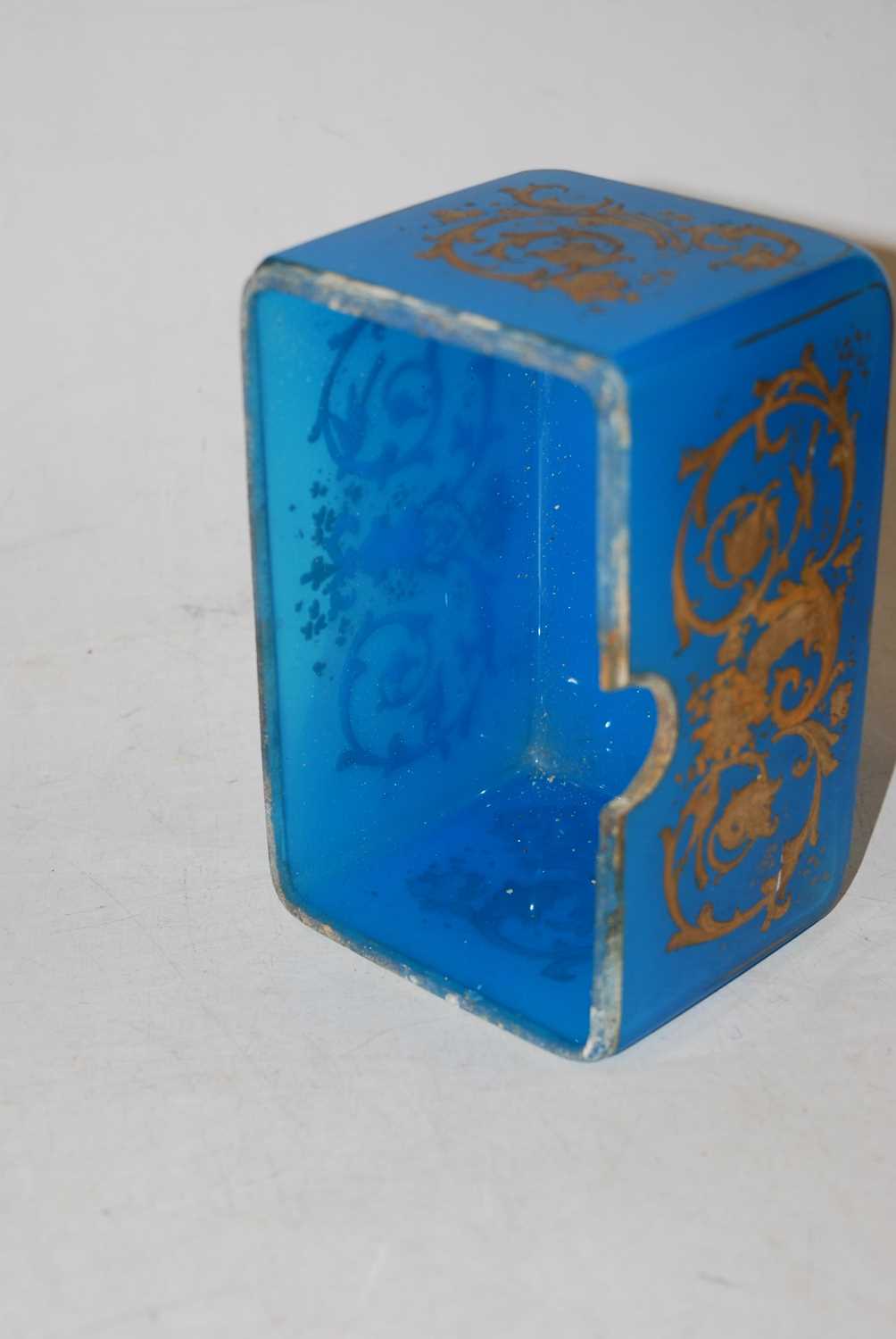 A late 19th century French blue glass table cabinet, of rounded rectangular form, having all-over - Bild 7 aus 10