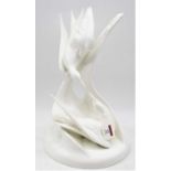 A Royal Doulton Images series white glazed porcelain model 'Courtship', h.37cm