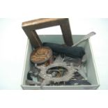 A collection of miscellaneous items, to include a continental white metal easel photograph frame,