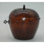 A George III style fruitwood tea caddy in the form of an apple, h.12cm