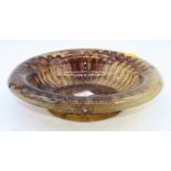 An Art Deco amber cloud glass dish, in the manner of George Davidson, dia.29cm; together with a