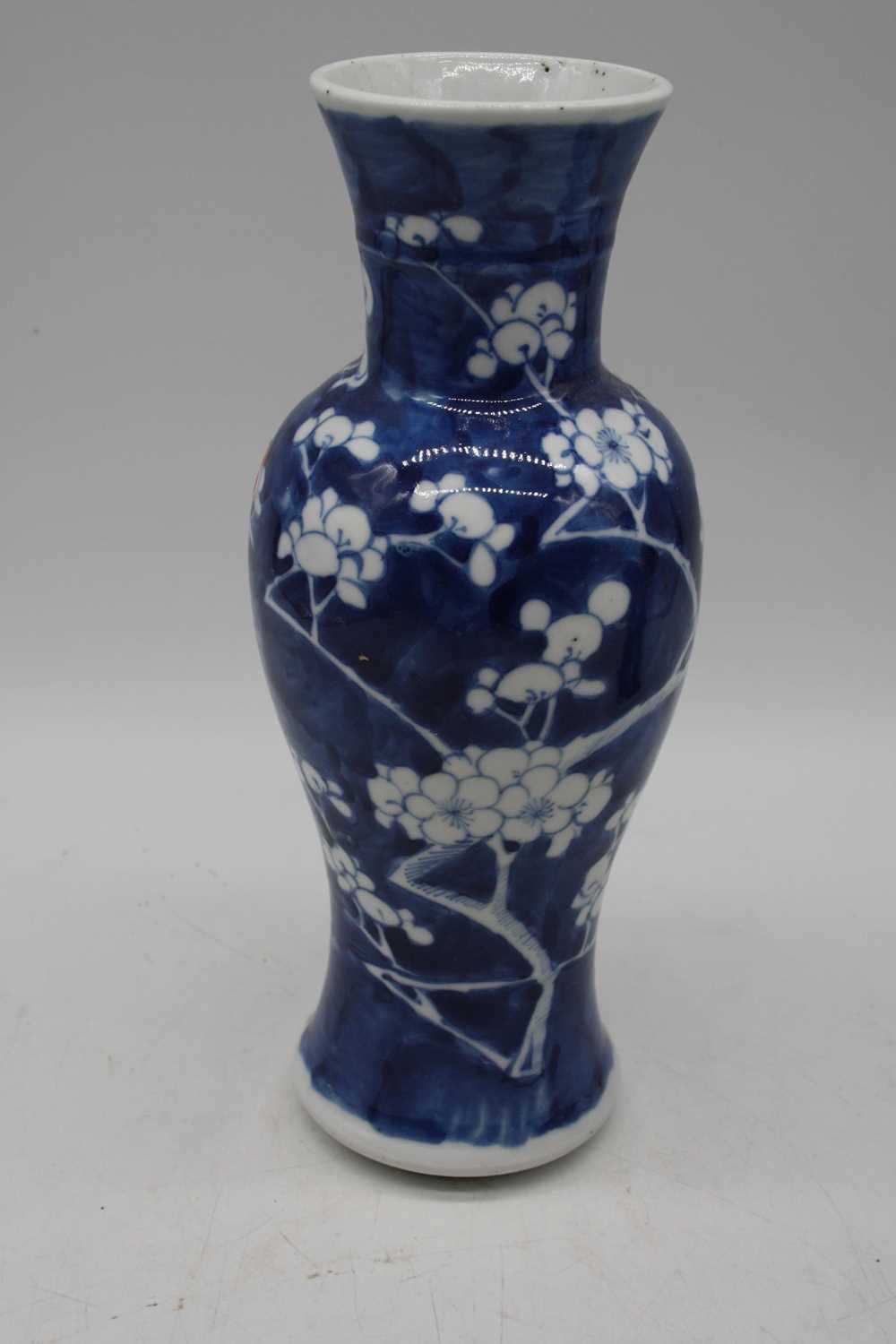 A near pair of Chinese export porcelain vases, each of baluster form, in the Prunus pattern, - Image 2 of 10