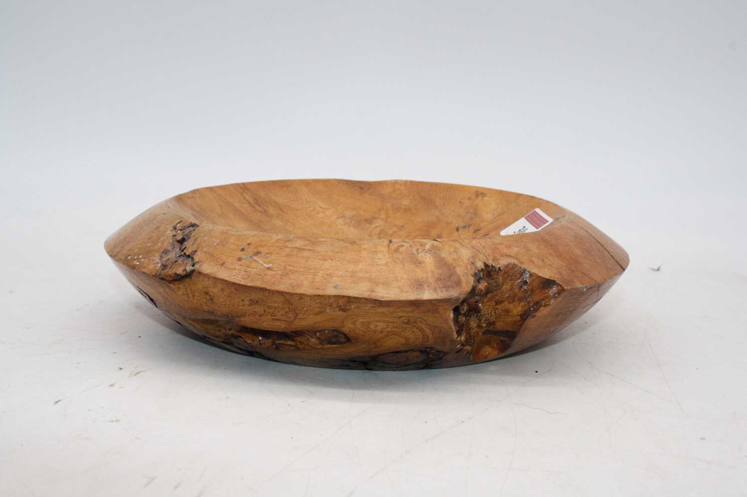 A 19th century mahogany circular tray, dia.33cm; together with two treen bowlsExtra images - Image 2 of 10