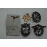 A collection of three post-WWII German badges, to include Tank Battle, Luftwaffe Pilot Observer
