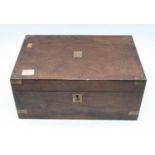 A Victorian brass bound walnut box, w.35cm Locked and lacking key