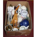 A box of miscellaneous items to include ceramics