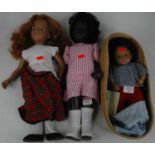 Three Swedish Sasha dolls, circa 1970s, all in original clothing, the tallest h.44cmLarger doll