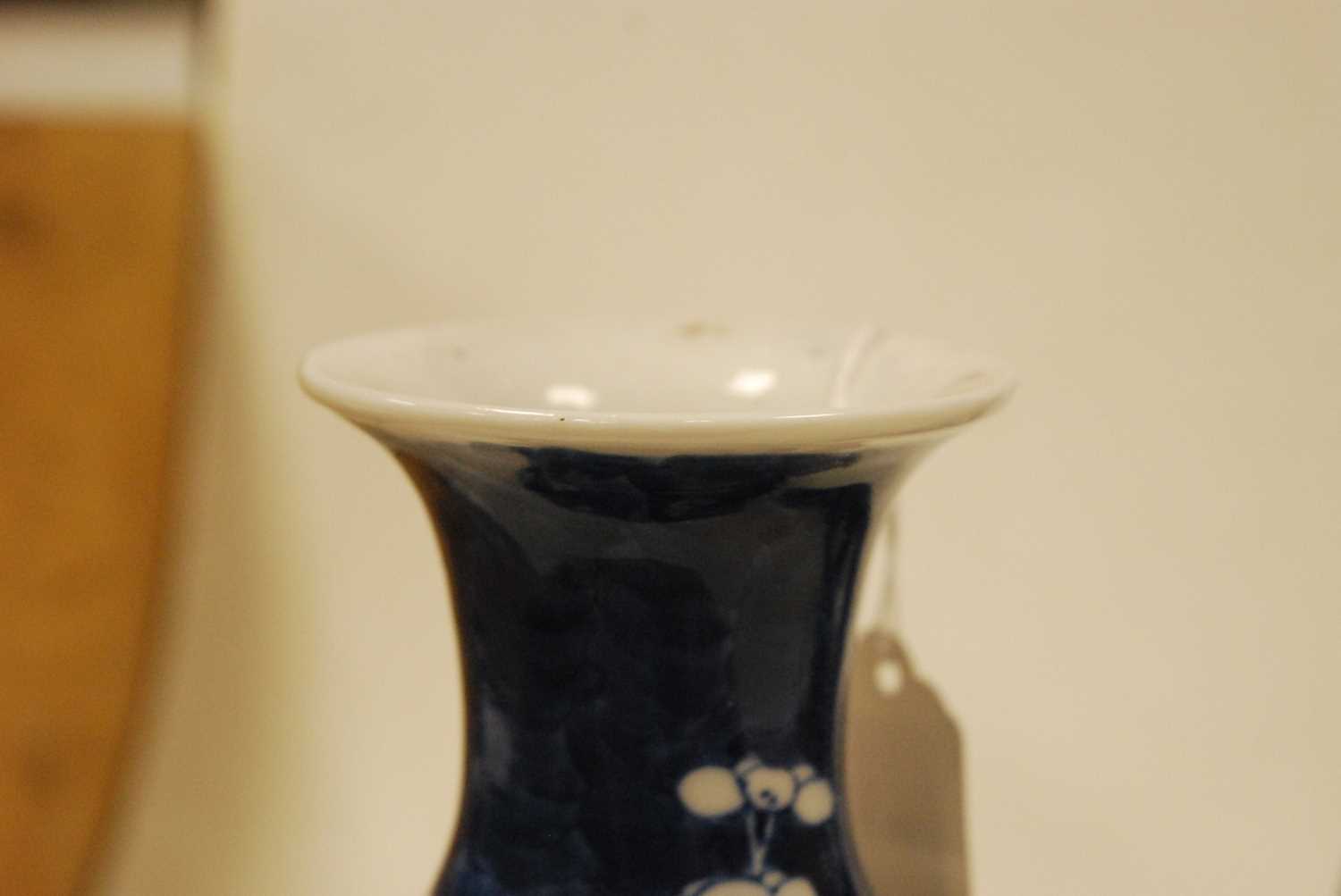 A near pair of Chinese export porcelain vases, each of baluster form, in the Prunus pattern, - Image 7 of 10