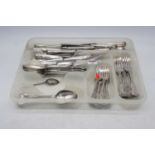 A collection of loose silver plated flatware, mainly being in the Kings pattern