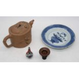 A collection of ceramics to include a Yixing style teapot, and Thoune dishesTeapot has tiny chip
