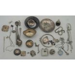 A collection of miscellaneous items, to include an early 20th century sterling silver vase mount