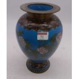 A Chinese cloisonne enamel decorated vase, height 26cm