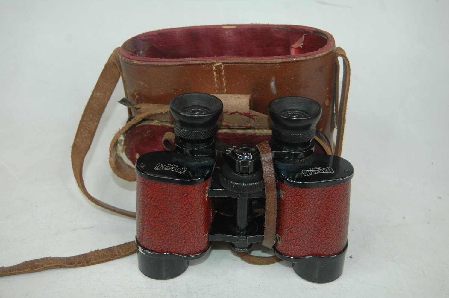 A collection of miscellaneous items, to include a pair of French binoculars in leather case, Rolls - Bild 2 aus 4