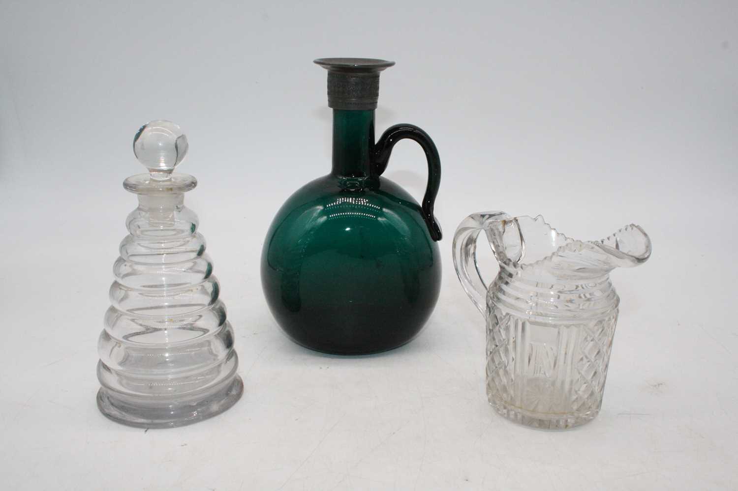 A collection of 19th century and later glassware, to include a Victorian beehive decanter, - Bild 2 aus 2