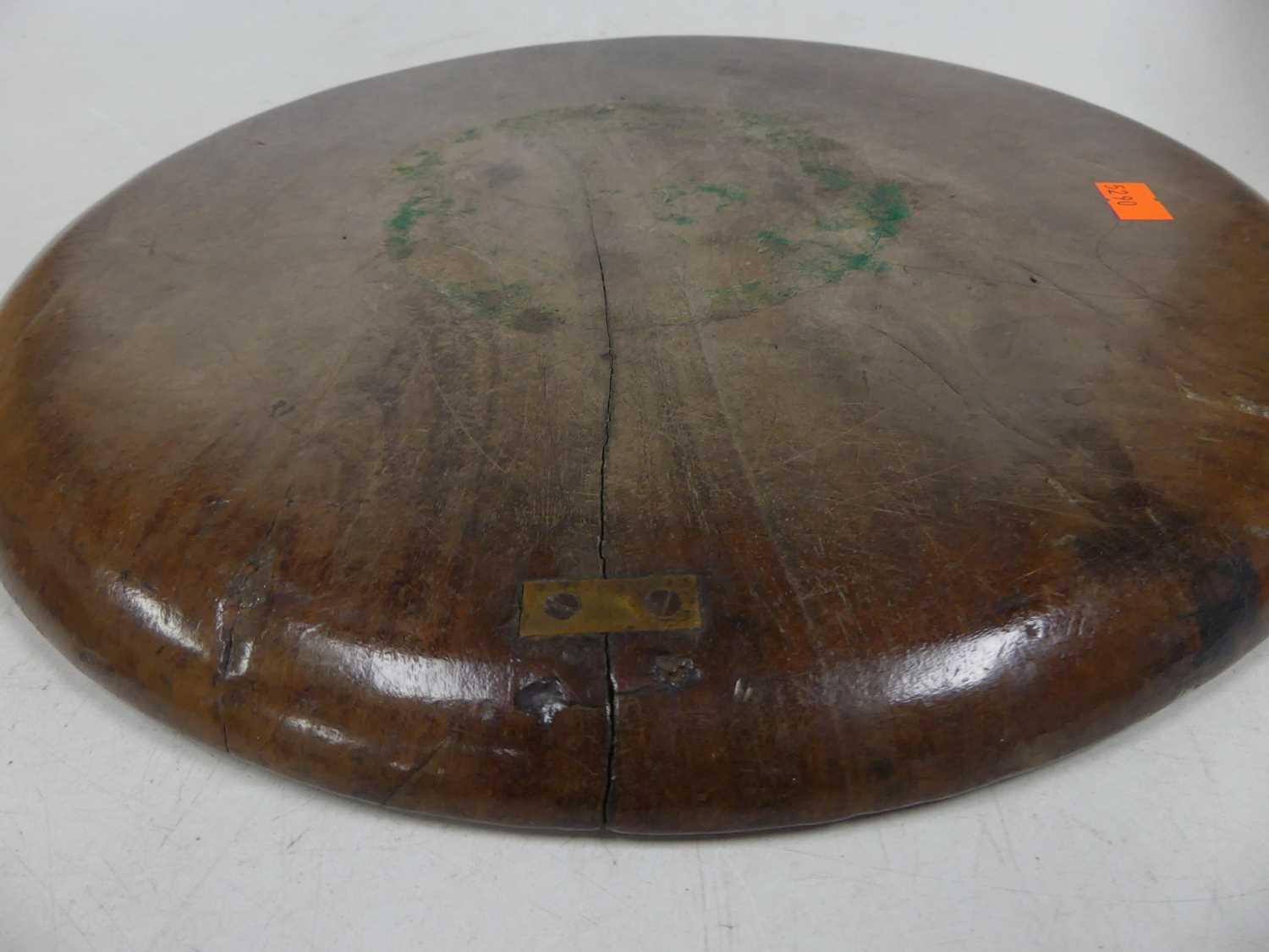 A 19th century mahogany circular tray, dia.33cm; together with two treen bowlsExtra images - Image 8 of 10