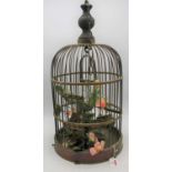 A brass bird cage, h.58cm