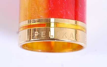 A Pelikan M620 City series 'Shanghai' fountain pen in yellow and red, having gold plated fittings - Image 7 of 9