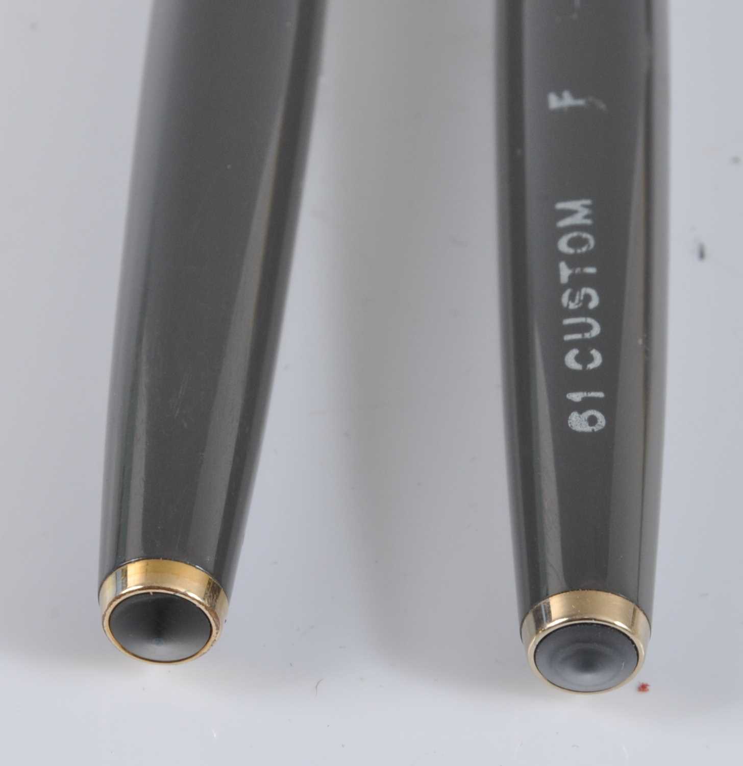 A Parker 61 Custom fountain pen, in Grey Capillary with rolled gold trim, the barrel marked 61 - Image 6 of 8