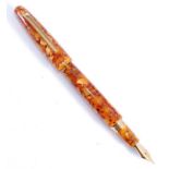 An American Esterbrook Estie fountain pen in Honeycomb with gold trim, the cap having gold plated