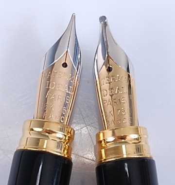 Two Waterman's Le Man 200 fountain pens, being Green and Blue Marble designs with gold plated - Image 2 of 6