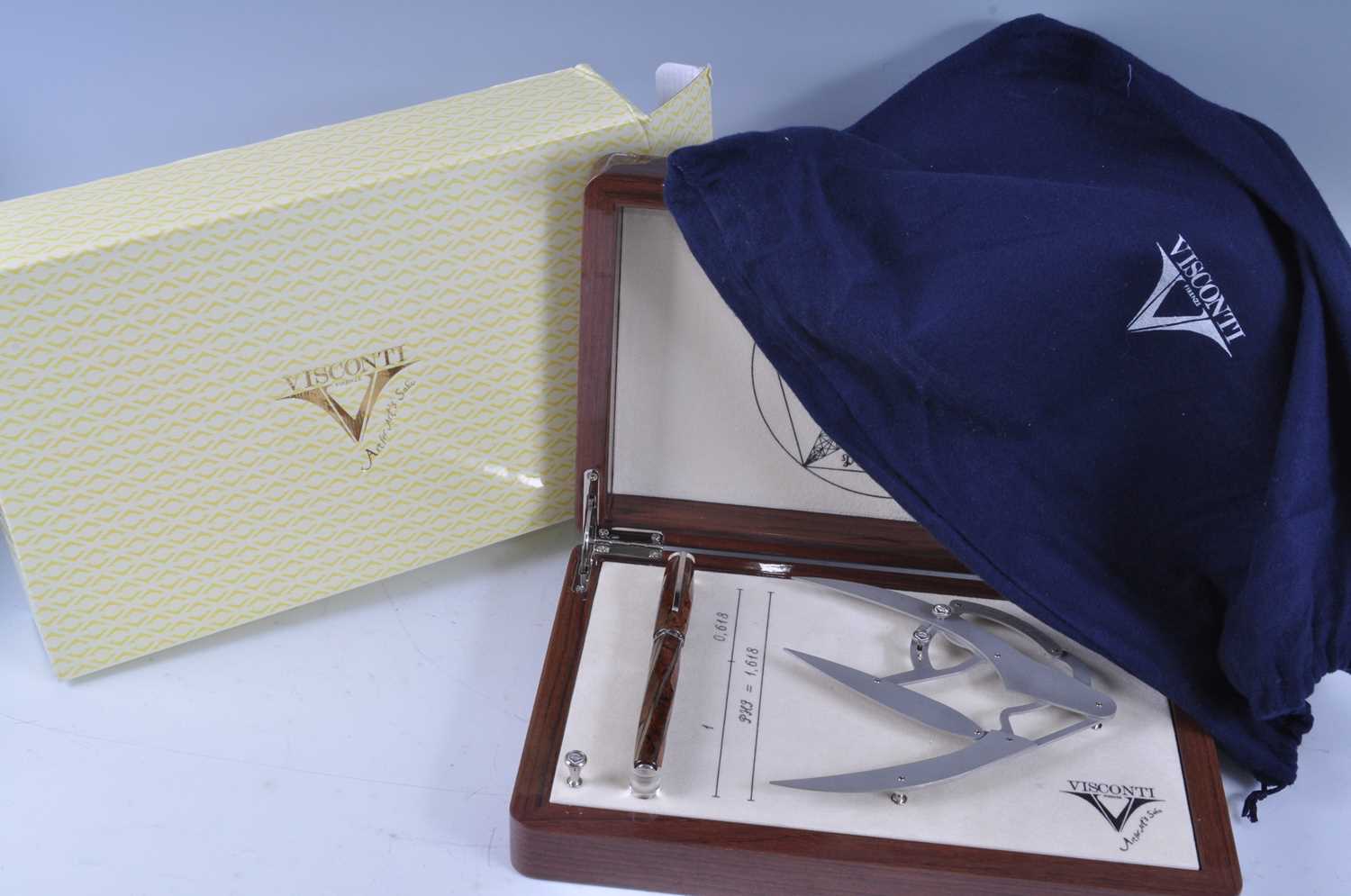 A boxed Visconti Divina Proporzione limited edition fountain pen, in burlwood celluloid with - Image 8 of 8